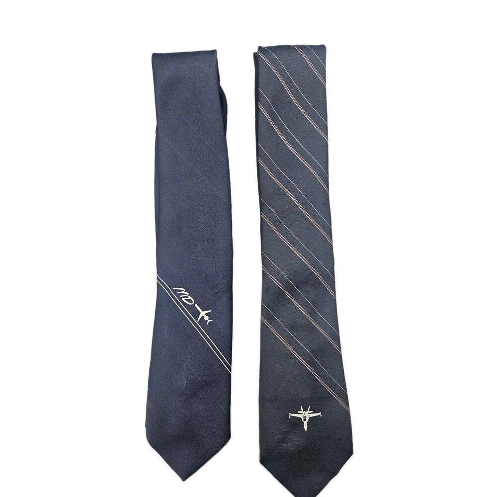 Vtg McDonnell Douglas Tie MD Corporate Aircraft Jet Aviation Lot Of 2
